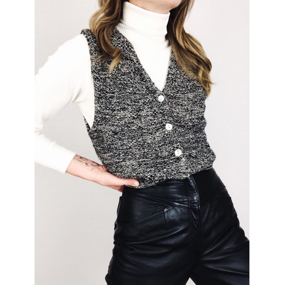 Vintage Marled Knit Sweater Vest | Size M
